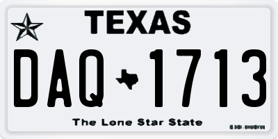 TX license plate DAQ1713