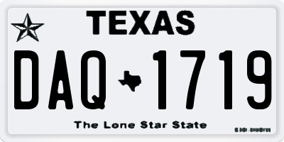 TX license plate DAQ1719