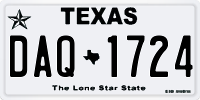 TX license plate DAQ1724