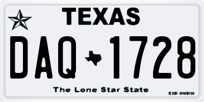 TX license plate DAQ1728
