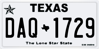 TX license plate DAQ1729