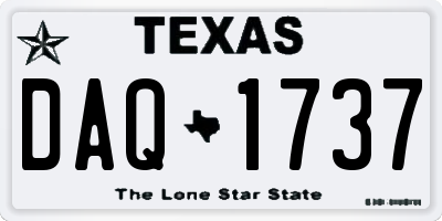 TX license plate DAQ1737