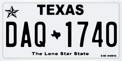 TX license plate DAQ1740