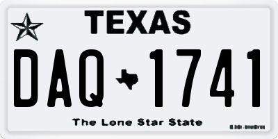 TX license plate DAQ1741