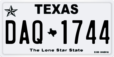 TX license plate DAQ1744