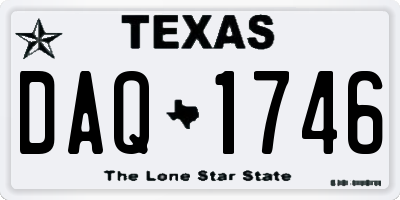 TX license plate DAQ1746