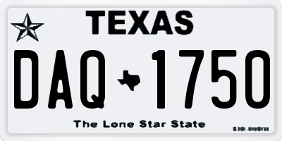 TX license plate DAQ1750