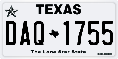 TX license plate DAQ1755