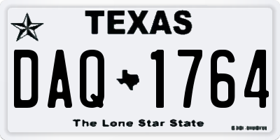 TX license plate DAQ1764