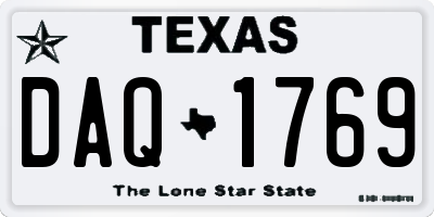 TX license plate DAQ1769
