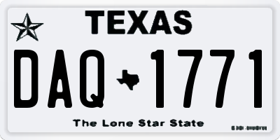 TX license plate DAQ1771