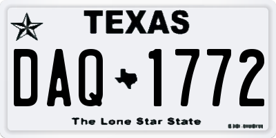 TX license plate DAQ1772