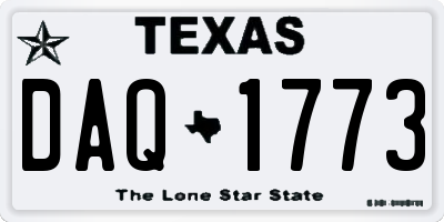 TX license plate DAQ1773