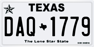 TX license plate DAQ1779