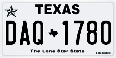 TX license plate DAQ1780