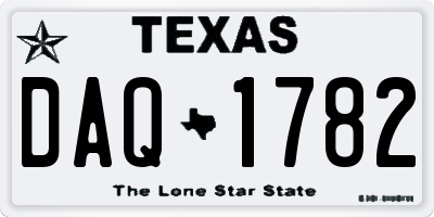 TX license plate DAQ1782
