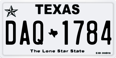 TX license plate DAQ1784