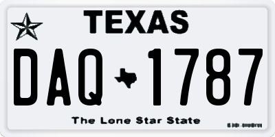 TX license plate DAQ1787