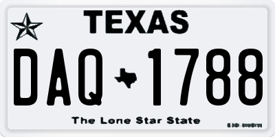 TX license plate DAQ1788