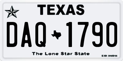 TX license plate DAQ1790