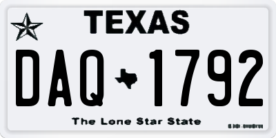 TX license plate DAQ1792