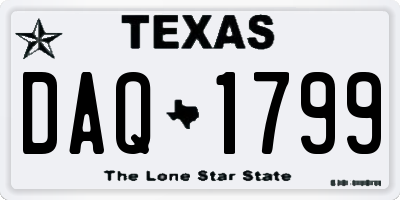 TX license plate DAQ1799