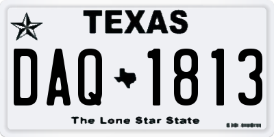 TX license plate DAQ1813