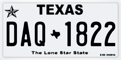 TX license plate DAQ1822
