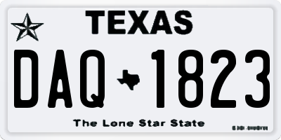 TX license plate DAQ1823