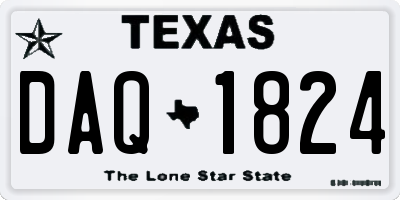TX license plate DAQ1824