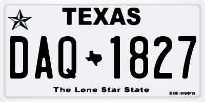 TX license plate DAQ1827