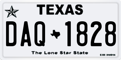 TX license plate DAQ1828