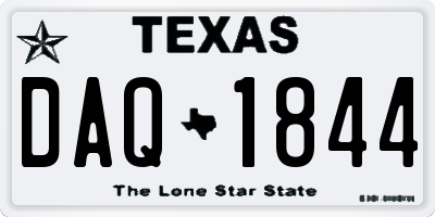 TX license plate DAQ1844