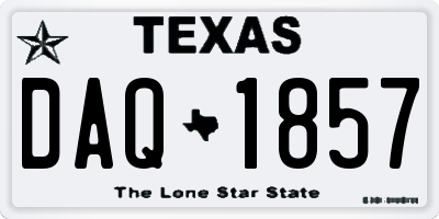 TX license plate DAQ1857