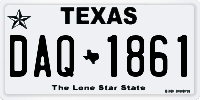 TX license plate DAQ1861
