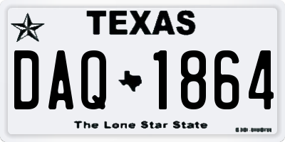 TX license plate DAQ1864