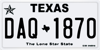 TX license plate DAQ1870