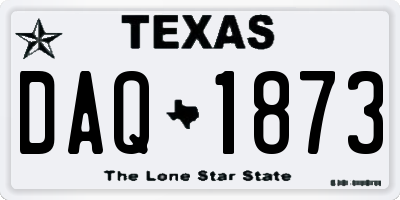 TX license plate DAQ1873