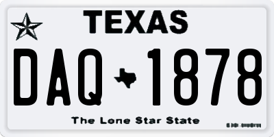 TX license plate DAQ1878