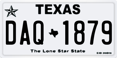 TX license plate DAQ1879