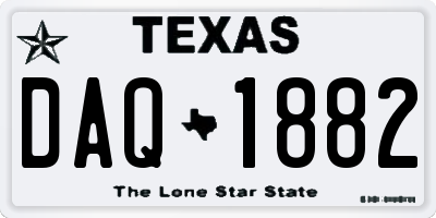 TX license plate DAQ1882