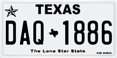 TX license plate DAQ1886