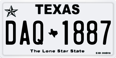 TX license plate DAQ1887
