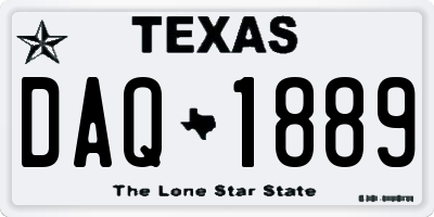 TX license plate DAQ1889