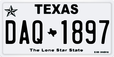 TX license plate DAQ1897