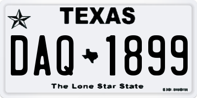 TX license plate DAQ1899