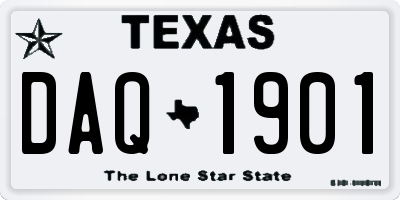 TX license plate DAQ1901