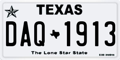 TX license plate DAQ1913