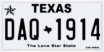 TX license plate DAQ1914