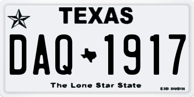 TX license plate DAQ1917